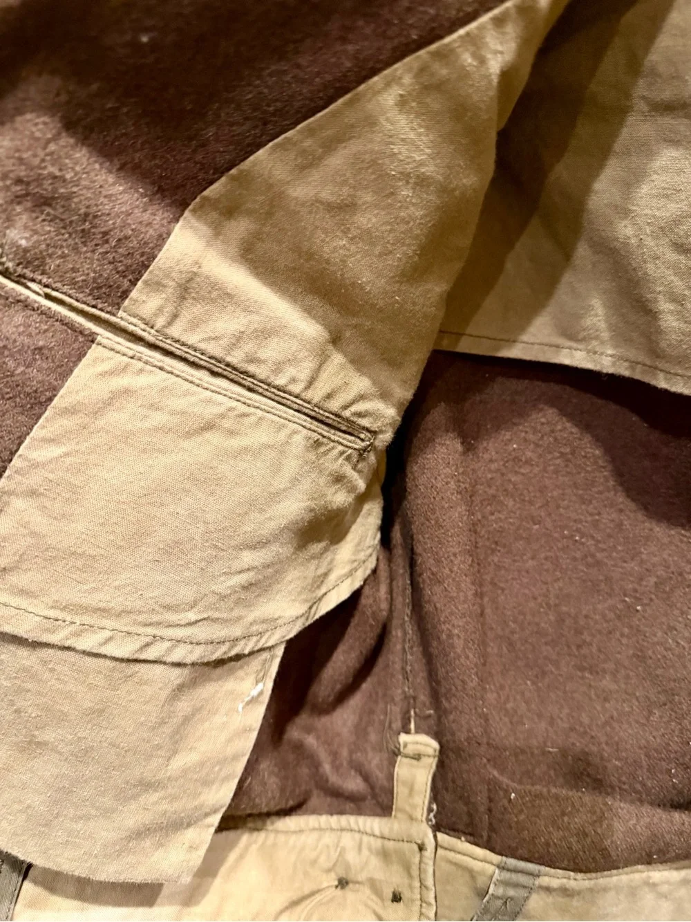Men's French Military Field Jacket — Brass Button Detail